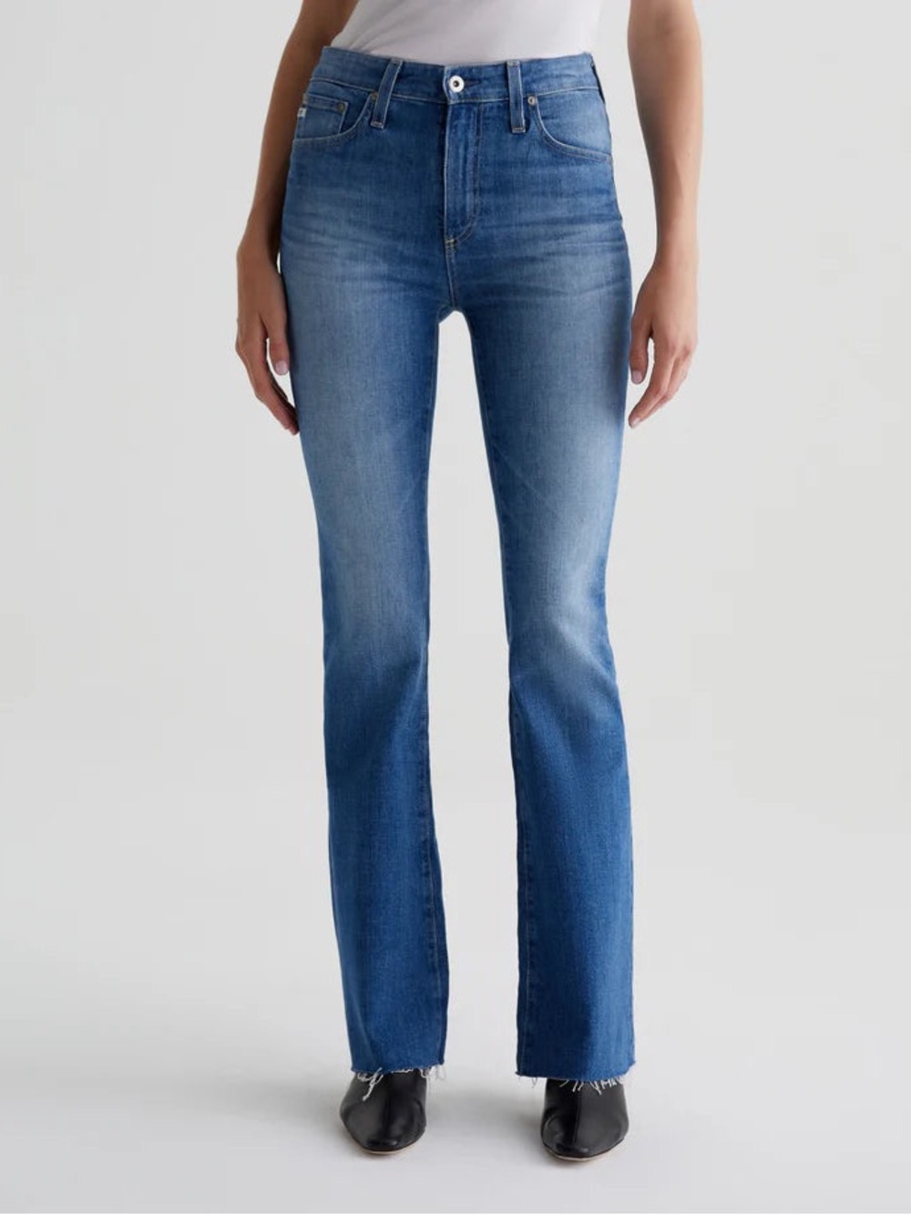 AG Adriano Goldschmied Farrah cropped boot raw hem jeans size 26